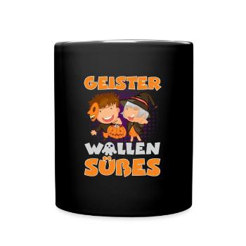 Halloween GHOSTS WANT SWEET Funny Kids - Mug uni - noir - Devant
