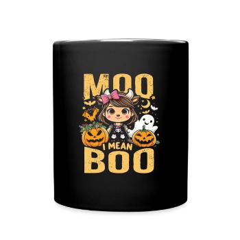Halloween Costume MOO BOO Halloween Kids - Full Colour Mug - black - Front