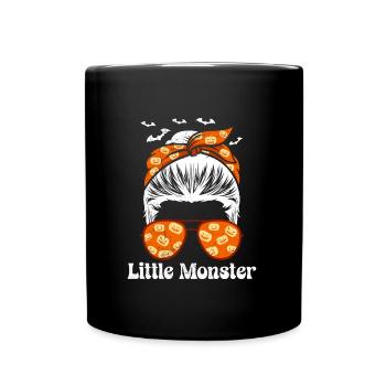 Halloween Costume Girl LITTLE MONSTER Funny - Full Colour Mug - black - Front