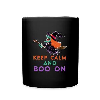 Halloween Kids Party KEEP CALM AND BOO ON - Full Colour Mug - black - Front