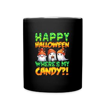Joyeux Halloween OÙ SONT MES BONBONS ? Drôles d’enfants - Mug uni - noir - Devant