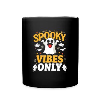 Halloween Costume Kids SPOOKY VIBES ONLY Funny - Full Colour Mug - black - Front