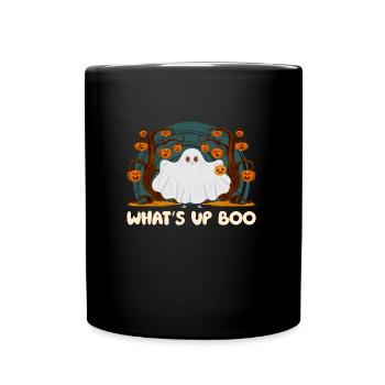 Halloween WHAT'S UP BOO Funny Halloween Party - Full Colour Mug - black - Front