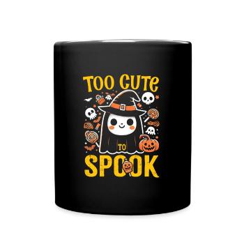 Halloween Kostüm Kinder TOO CUTE TO SPOOK Süßes - Tasse einfarbig - Schwarz - Vorne
