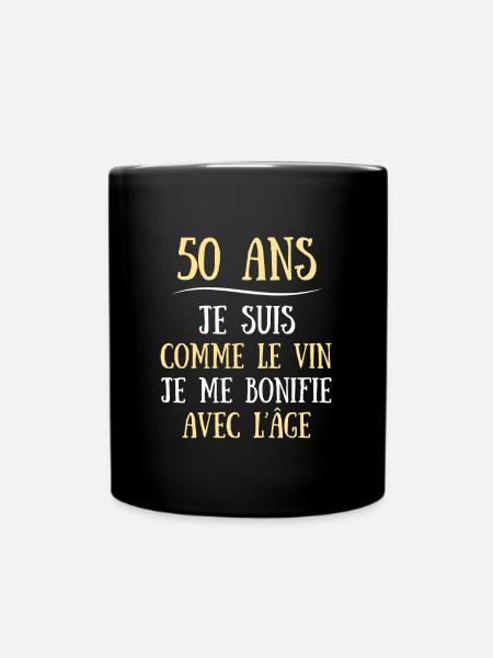 Anniversaire 50 Ans Homme Humour Idée Cadeau - Mug uni - noir