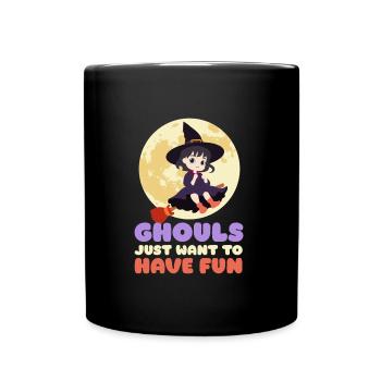 Halloween Costume GIRLS JUST WANT FUN Party - Full Colour Mug - black - Front