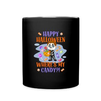 Joyeux Halloween OÙ SONT MES BONBONS ? Drôles d’enfants - Mug uni - noir - Devant