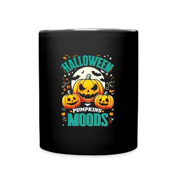 HALLOWEEN PUMPKIN MOODS Lustiges Halloween - Tasse einfarbig - Schwarz - Vorne