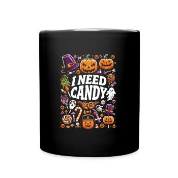 Costume d’Halloween Enfants J’AI BESOIN DE BONBONS DRÔLE - Mug uni - noir - Devant