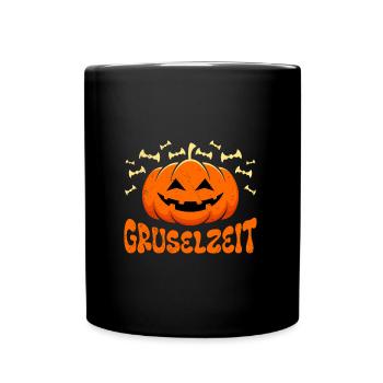 Halloween Costume Kids SPOOKY TIME Funny Pumpkin - Full Colour Mug - black - Front
