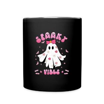 Halloween Girl SPOOKY VIBES Halloween Party - Full Colour Mug - black - Front