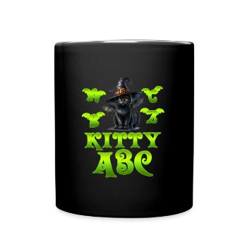 Halloween Costume Kids ALPHABET CAT Funny - Full Colour Mug - black - Front