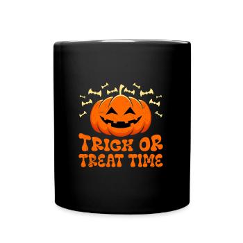 Halloween Costume Kids TRICK OR TREAT TIME - Full Colour Mug - black - Front