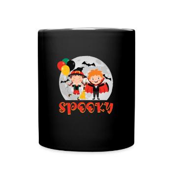 Halloween Kostüm SPOOKY Halloween Party Kinder - Tasse einfarbig - Schwarz - Vorne