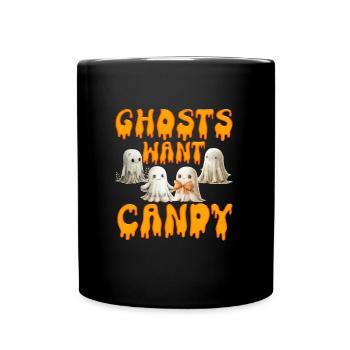 Fête d’Halloween FANTÔMES VEULENT DES BONBONS Drôle - Mug uni - noir - Devant