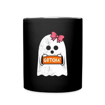 Halloween Kostüm Kinder ERWISCHT Lustiges - Tasse einfarbig - Schwarz - Vorne