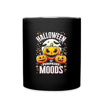 HALLOWEEN PUMPKIN MOODS Lustiges Halloween - Tasse einfarbig - Schwarz - Vorne