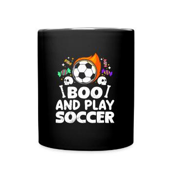 Halloween Soccer Player BOO AND PLAY SOCCER - Full Colour Mug - black - Front