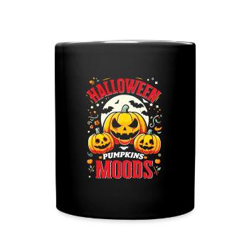 HALLOWEEN PUMPKIN MOODS Lustiges Halloween - Tasse einfarbig - Schwarz - Vorne