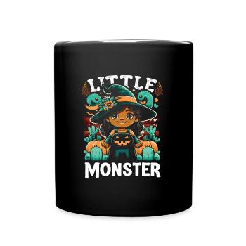Halloween Costume Kids LITTLE MONSTER Funny - Full Colour Mug - black - Front