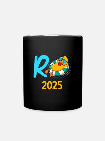 Rente 2025 R-Ente Pensionierung Ruhestand - Tasse einfarbig - Schwarz