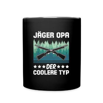 JÄGER OPA DER COOLERE TYP Lustiges Großvater - Tasse einfarbig - Schwarz - Vorne