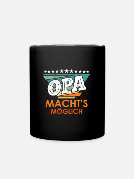 OPA MACHT'S MÖGLICH Lustiges Großvater Opi - Tasse einfarbig - Schwarz