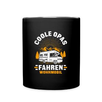 Opa COOLE OPAS FAHREN WOHNMOBIL Lustiges Opi - Tasse einfarbig - Schwarz - Vorne