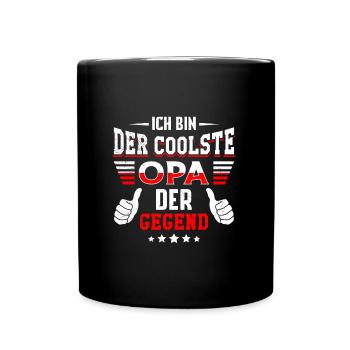 Opi ICH BIN DER COOLSTE OPA DER GEGEND Lustiges - Tasse einfarbig - Schwarz - Vorne