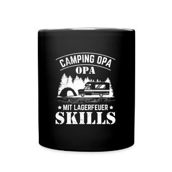 CAMPING OPA MIT LAGERFEUER SKILLS Lustiges - Tasse einfarbig - Schwarz - Vorne