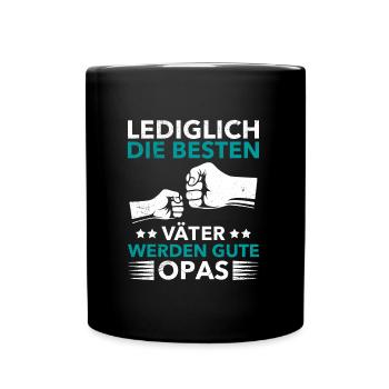 Opi LEDIGLICH DIE BESTEN VÄTER WERDEN GUTE - Tasse einfarbig - Schwarz - Vorne