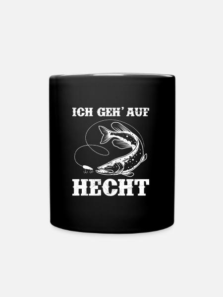 Hecht Angeln ICH GEH AUF HECHT Lustiges Angler - Tasse einfarbig - Schwarz