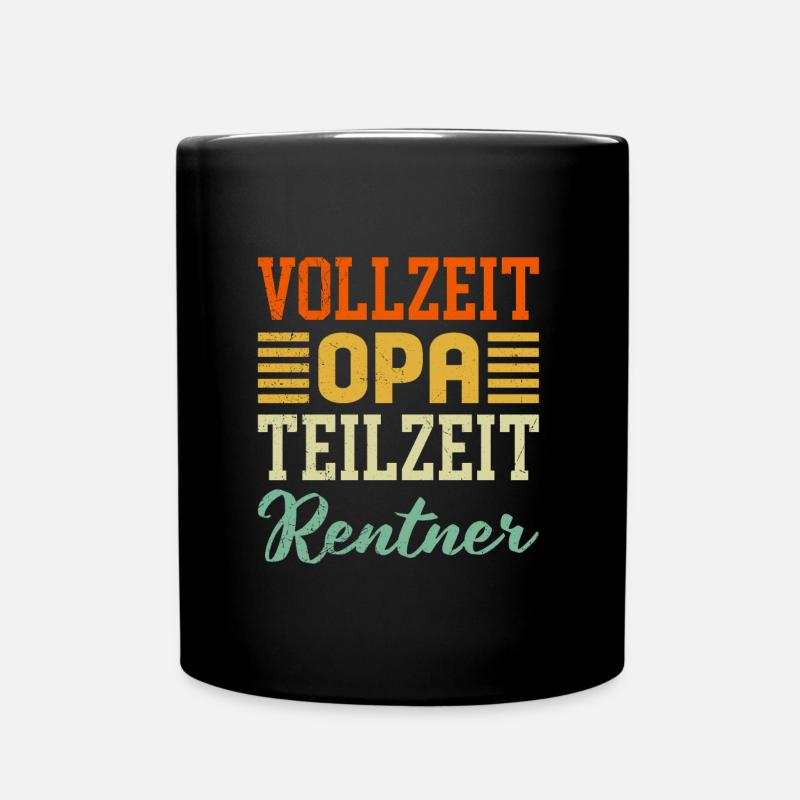 VOLLZEIT OPA TEILZEIT RENTNER Lustiges Opi - Tasse einfarbig - Schwarz
