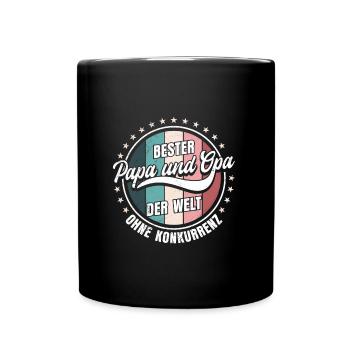 Großvater BESTER PAPA UND OPA DER WELT Opi - Tasse einfarbig - Schwarz - Vorne