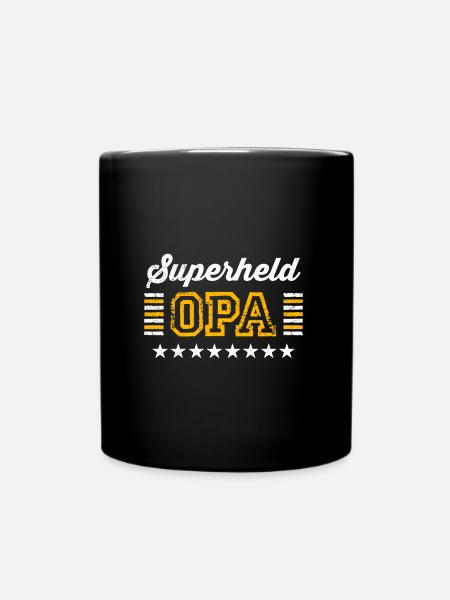 Großvater SUPERHELD OPA Lustiges Großväter Opi - Tasse einfarbig - Schwarz
