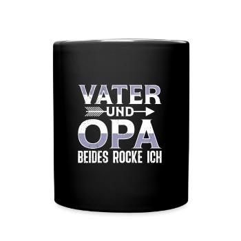 VATER UND OPA BEIDES ROCKE ICH Lustiges - Tasse einfarbig - Schwarz - Vorne
