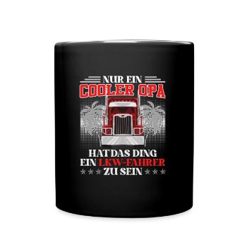 Opi NUR EIN COOLER OPA HAT DAS DING ZUM LKW FAHRER - Tasse einfarbig - Schwarz - Vorne