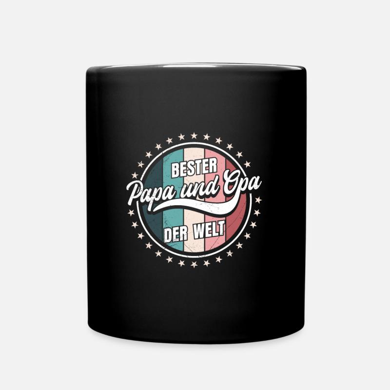 Großvater BESTER PAPA UND OPA DER WELT Opi - Tasse einfarbig - Schwarz