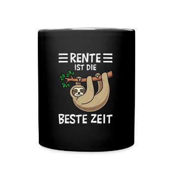 RENTE IST DIE BESTE ZEIT Lustiges Rentner - Tasse einfarbig - Schwarz - Vorne