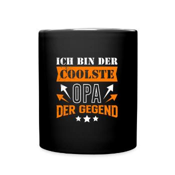 Opi ICH BIN DER COOLSTE OPA DER GEGEND Lustiges - Tasse einfarbig - Schwarz - Vorne