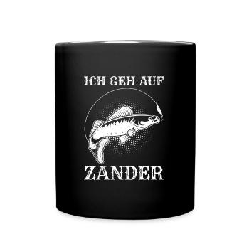 Angler ICH GEH AUF ZANDER Angeln Hobby Angler - Tasse einfarbig - Schwarz - Vorne