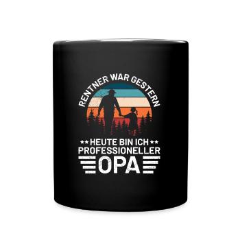 RENTNER WAR GESTERN HEUTE BIN ICH PROFESSIONELLER - Tasse einfarbig - Schwarz - Vorne