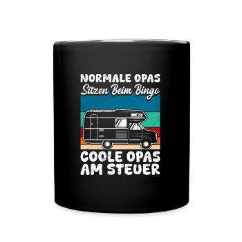 Opi NORMALE OPAS SPIELEN BINGO COOLE AM STEUER - Tasse einfarbig - Schwarz - Vorne