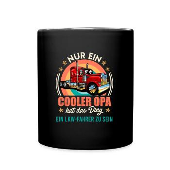 Opi NUR EIN COOLER OPA HAT DAS DING ZUM LKW FAHRER - Tasse einfarbig - Schwarz - Vorne