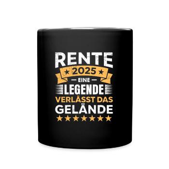 RENTE 2025 EINE LEGENDE VERLÄSST DAS GELÄNDE - Tasse einfarbig - Schwarz - Vorne