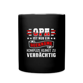 OPA IST EIN DECKNAME KOMPLIZE KLINGT VERDÄCHTIG - Tasse einfarbig - Schwarz - Vorne
