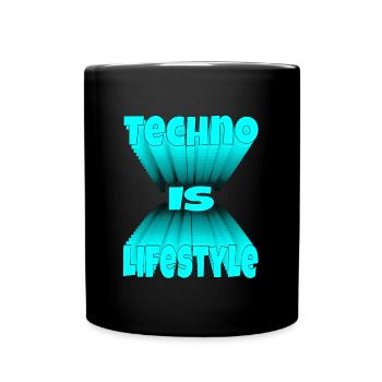 La techno, c’est Lifestyle, Musique, DJ, Rave, EDM, Festival - Mug uni - noir - Devant