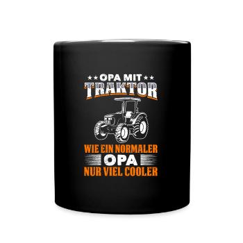 OPA MIT TRAKTOR WIE EIN NORMALER OPA NUR COOLER - Tasse einfarbig - Schwarz - Vorne