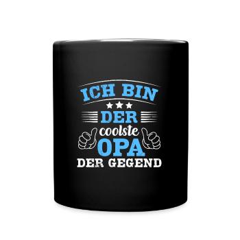 Opi ICH BIN DER COOLSTE OPA DER GEGEND Lustiges - Tasse einfarbig - Schwarz - Vorne