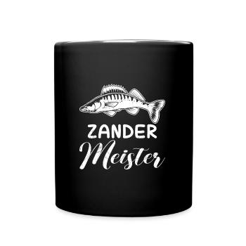 ZANDER MEISTER Lustiges Angler Outfit Angeln - Tasse einfarbig - Schwarz - Vorne